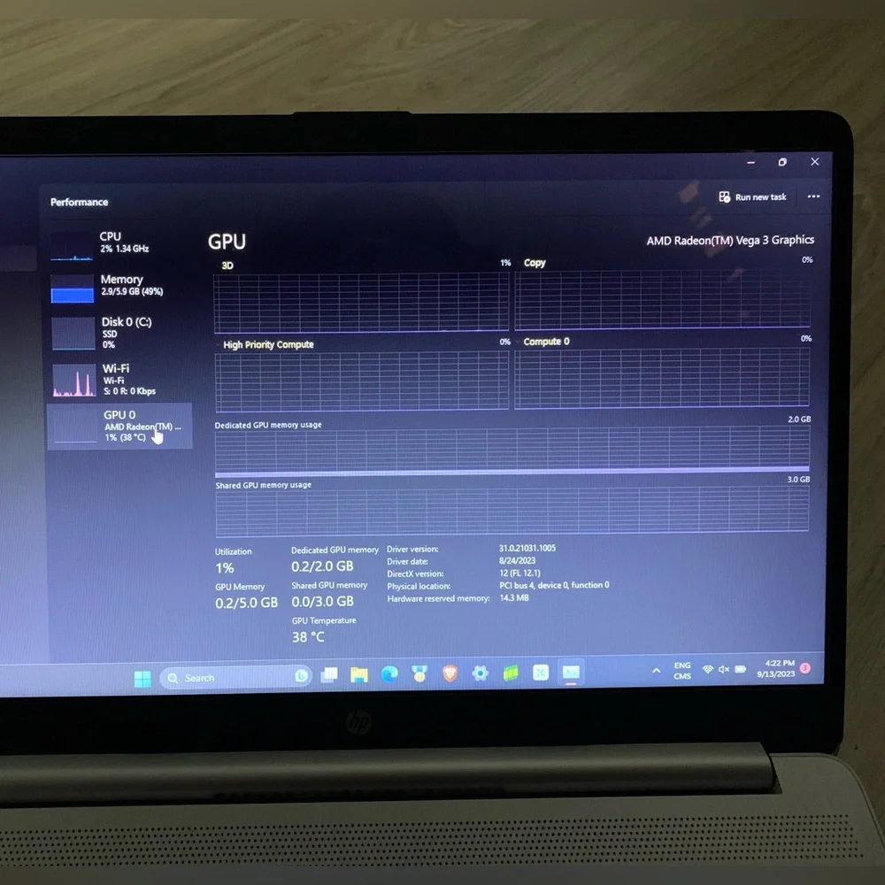 HP 15 Laptop AMD Ryzen 3 3250U